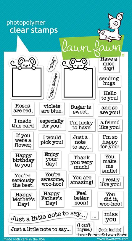 Lawn Fawn - love poems - Clear Stamp 4x6