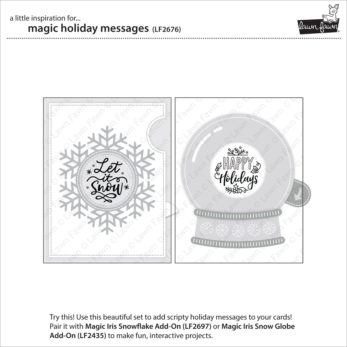 Lawn Fawn - Magic Holiday Messages - Clear Stamp Set 4x6
