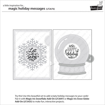 Lawn Fawn - Magic Holiday Messages - Clear Stamp Set 4x6