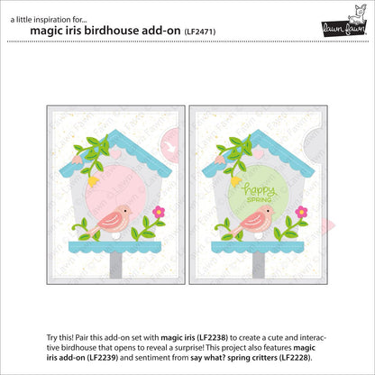 Lawn Fawn - Magic Iris Birdhouse Add-on - Stand alone Stanze