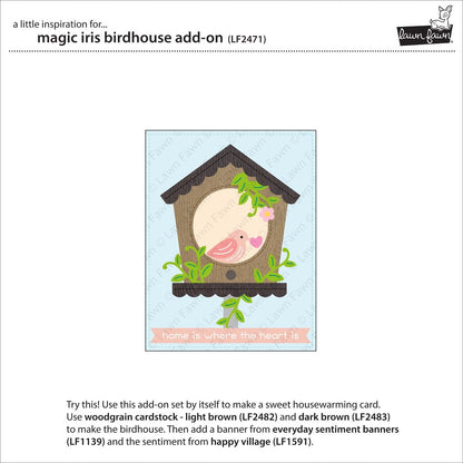 Lawn Fawn - Magic Iris Birdhouse Add-on - Stand alone Stanze
