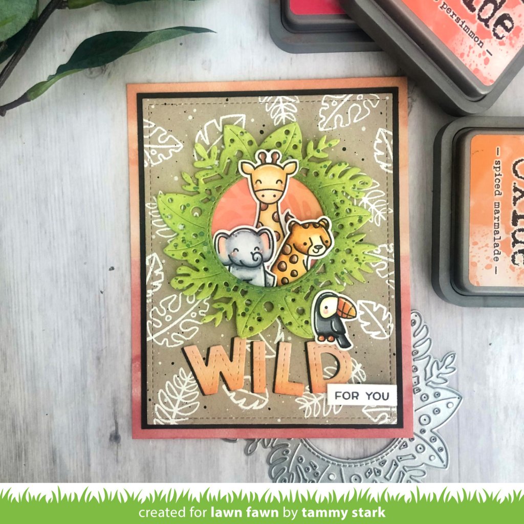 Lawn Fawn - Magic Iris Tropical Leaves Add On - Stand Alone Stanzen