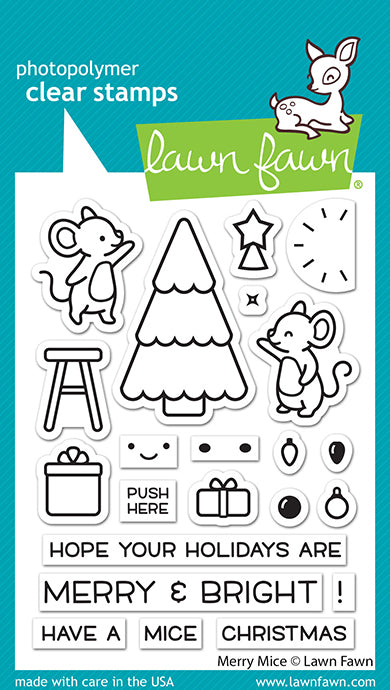 Lawn Fawn - Merry Mice - Clear Stamp 3x4