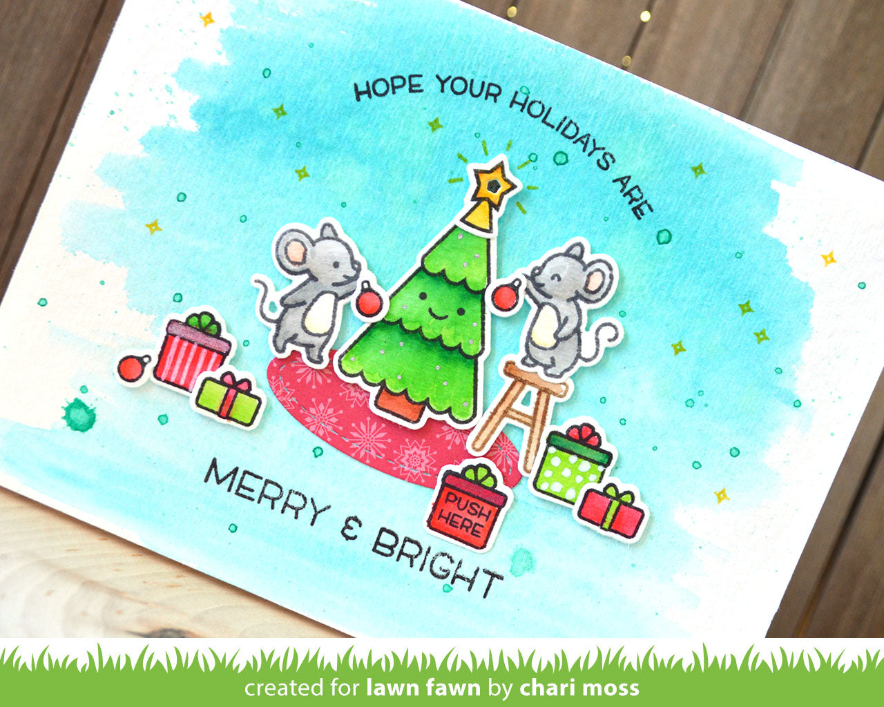 Lawn Fawn - Merry Mice - Clear Stamp 3x4