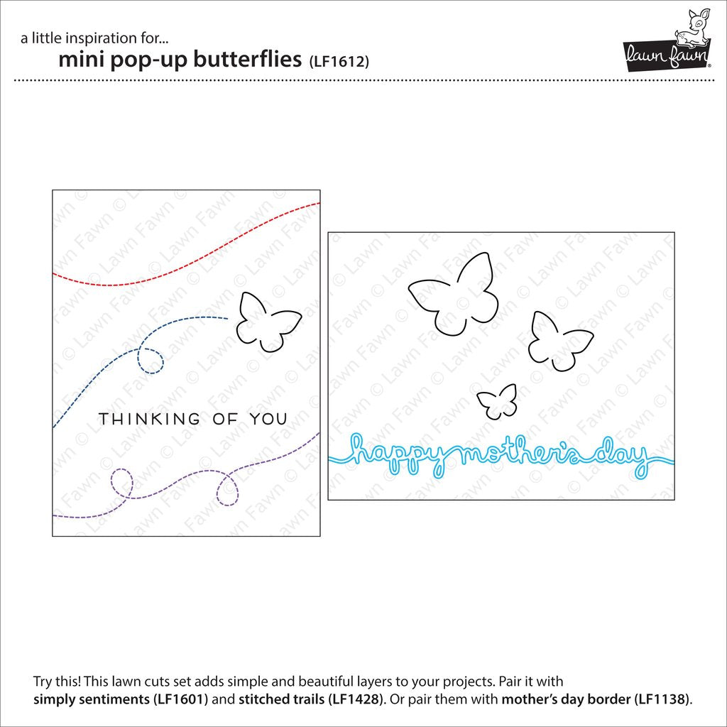 Lawn Fawn - Mini Pop-Up Butterflies - Stanze