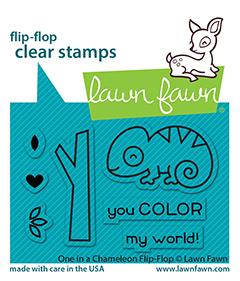 Lawn Fawn One in a Chameleon Flip-Flop Clear Stamp Set 2x3