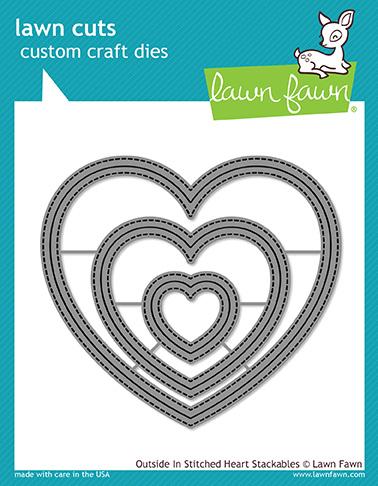 Lawn Fawn - Outside In Stitched Heart Stackables - Stanze