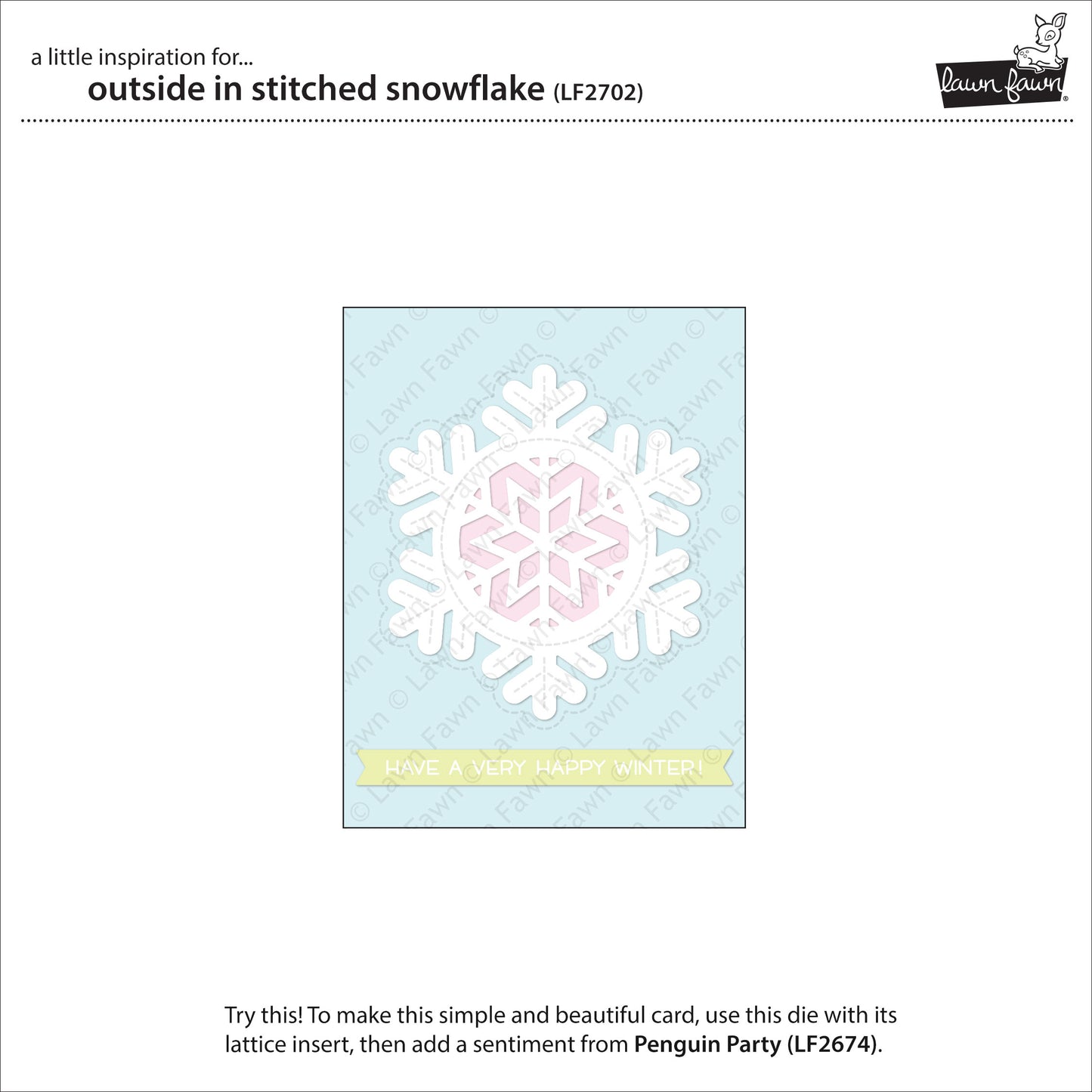 Lawn Fawn - Outside In Stitched snowflake - Stand Alone Stanze