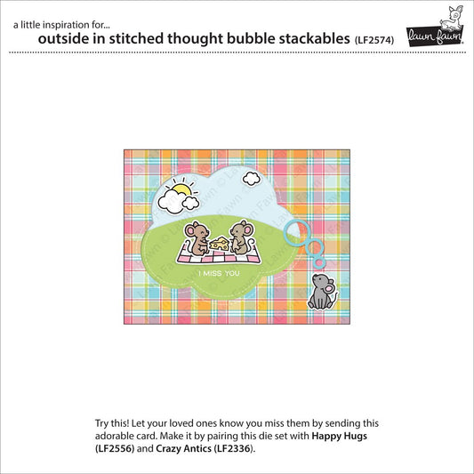 Lawn Fawn Outside in Stitched Thought Bubble Stackables Stand Alone Stanzen - Retiring soon!