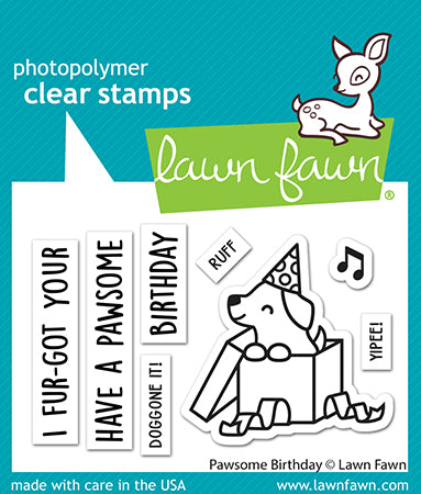 Lawn Fawn - pawsome birthday - Clear Stamp 2x3