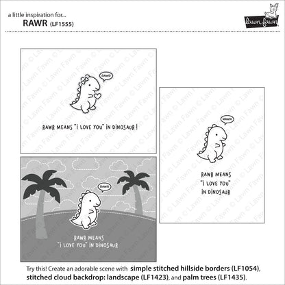 Lawn Fawn - RAWR - Clear Stamps 2x3