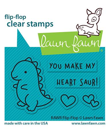 Lawn Fawn - RAWR Flip-Flop - Clear Stamps 2x3