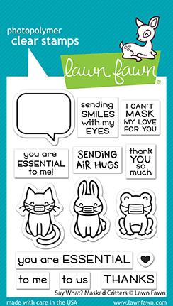Lawn Fawn Say What? Masked Critters Stempel Set 3x4