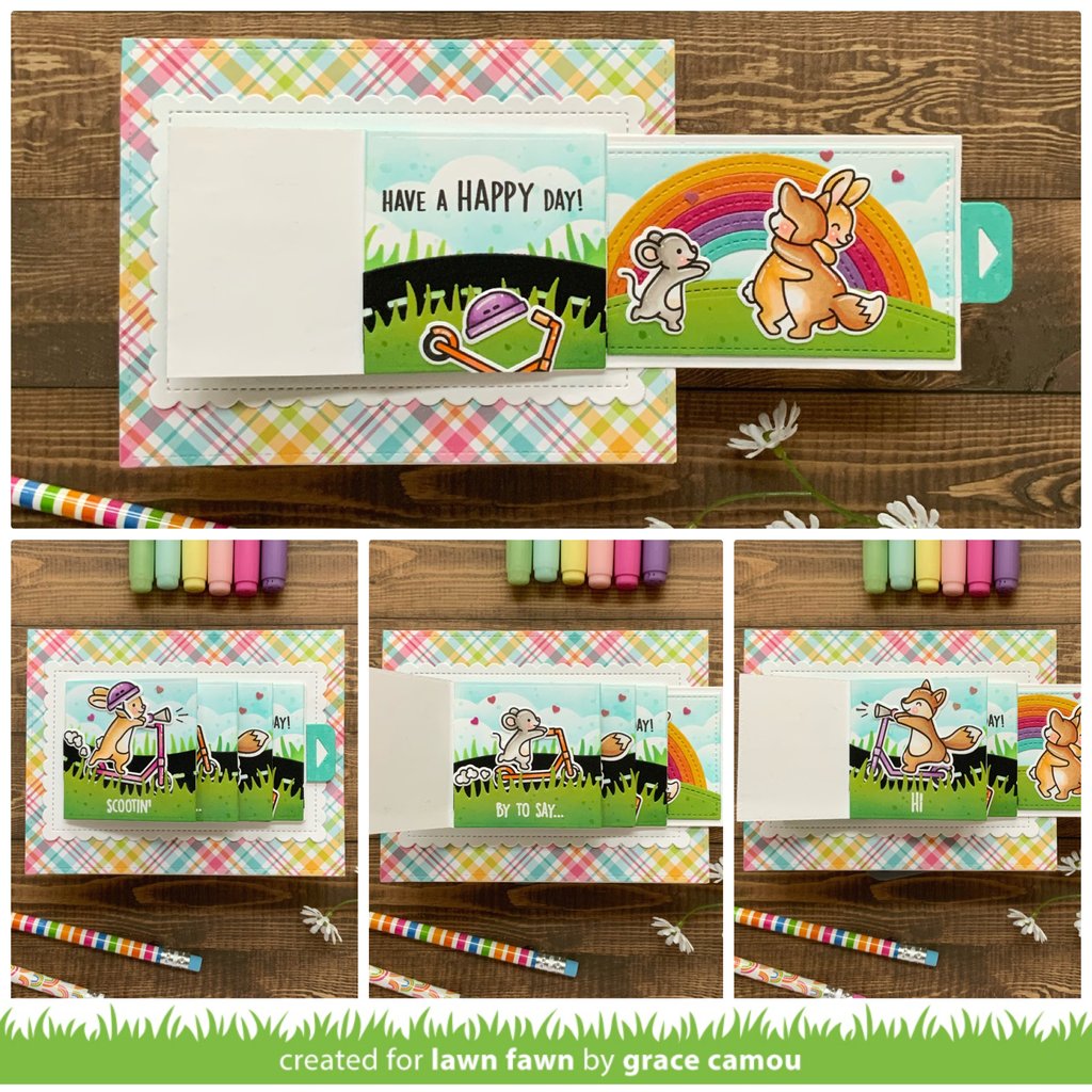 Lawn Fawn - Scootin' by - Stempel Set 4x6