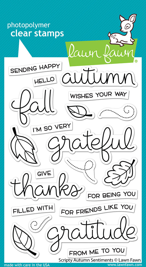 Lawn Fawn - Scripty Autumn Sentiments - Stempel Set 4x6