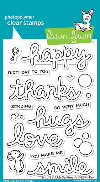 Lawn Fawn - Scripty Bubble Sentiments - Clear Stamp Set 4x6