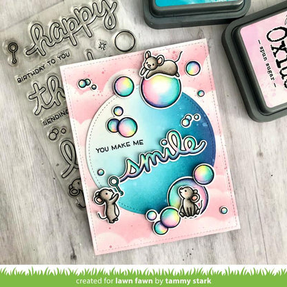 Lawn Fawn - Scripty Bubble Sentiments - Clear Stamp Set 4x6