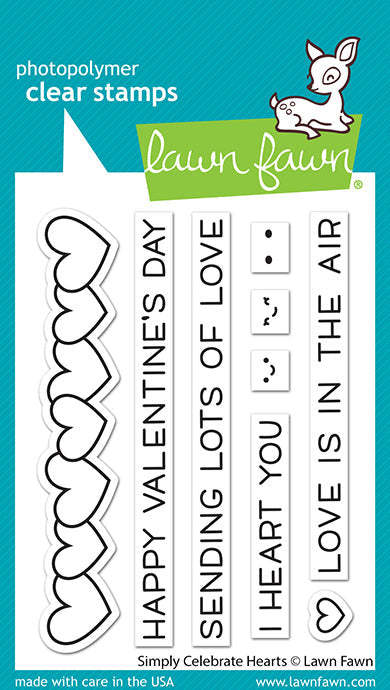 Lawn Fawn - Simply celebrate Hearts - Clear Stamp 3x4