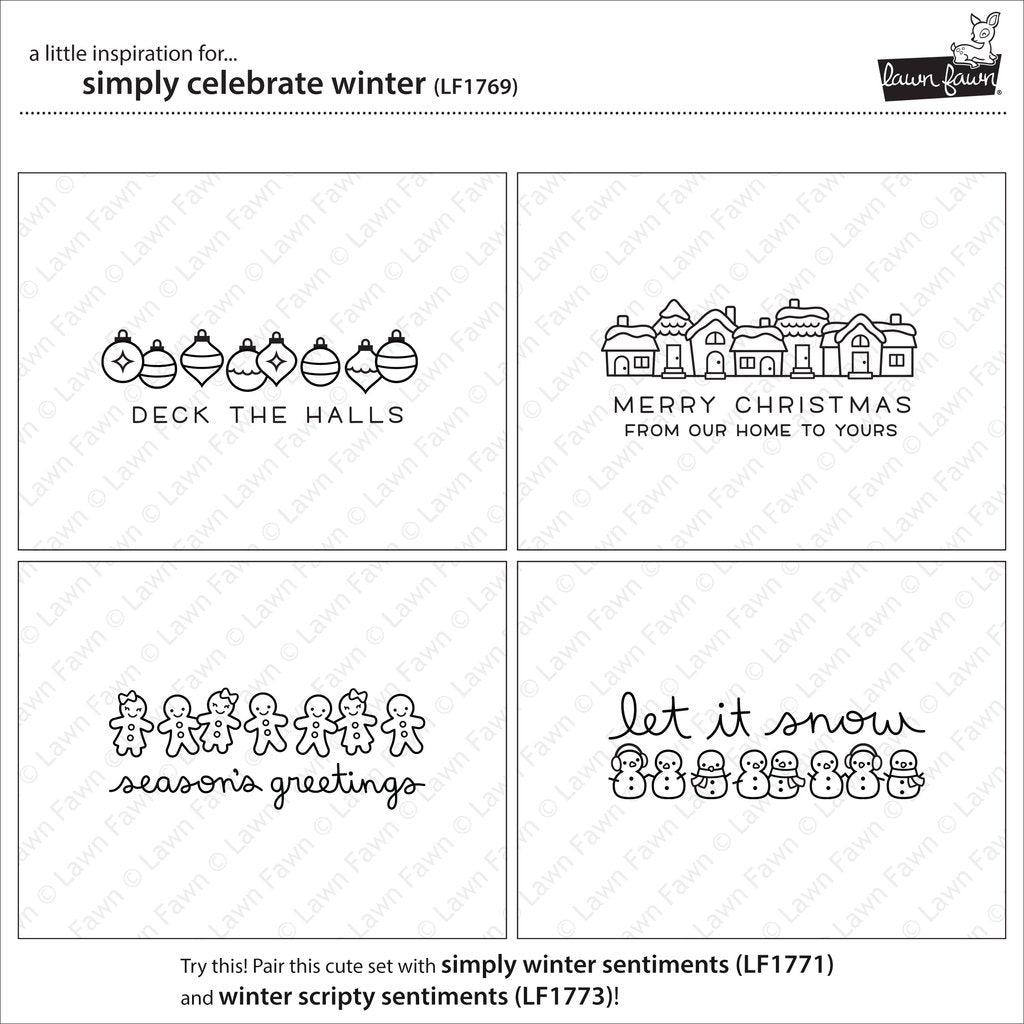 Lawn Fawn - Simply Celebrate Winter - Clear Stamps 4x6