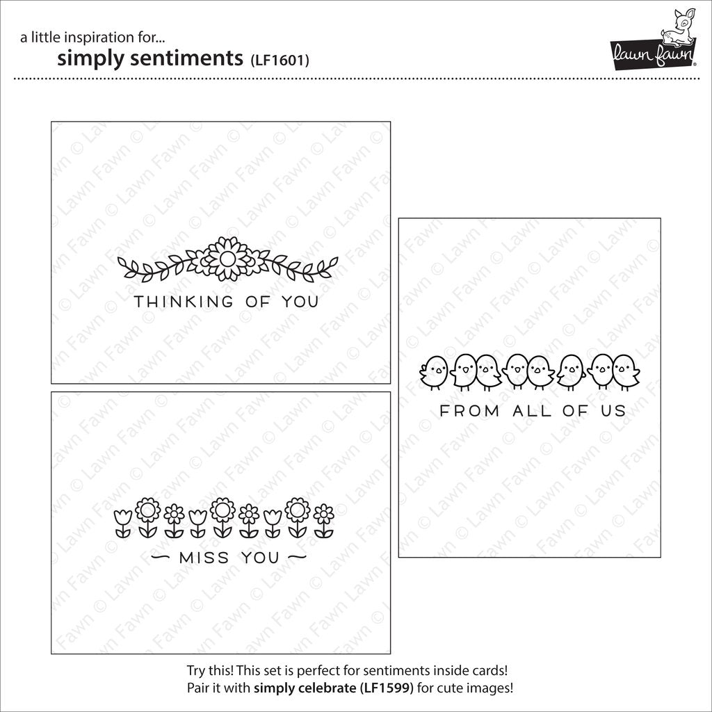 Lawn Fawn - Simply Sentiments - Clear Stamps 4x6