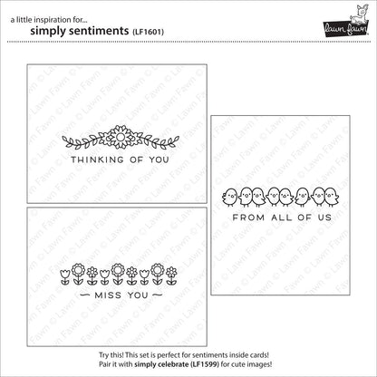 Lawn Fawn - Simply Sentiments - Clear Stamps 4x6