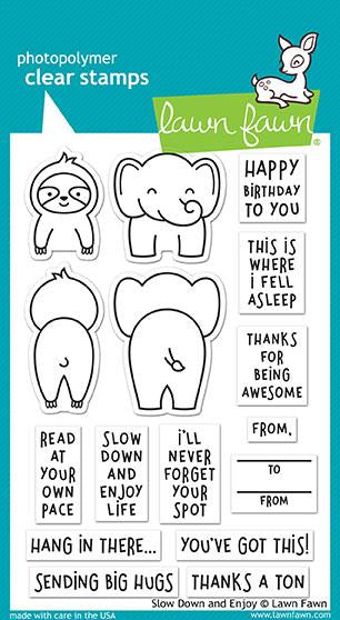 Lawn Fawn - Slow Down And Enjoy - Clear Stamps 4x6