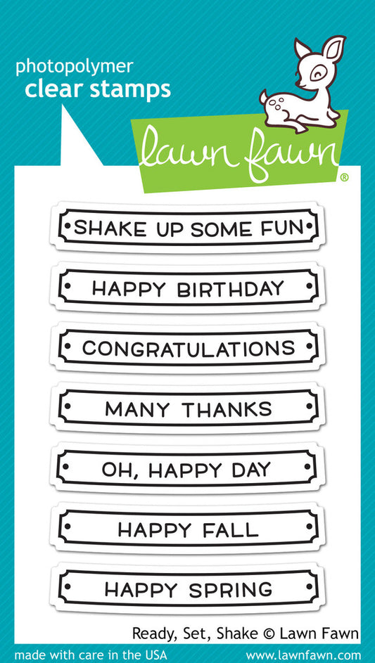 Lawn Fawn - Stempelset 3x4" - Ready, Set, Shake