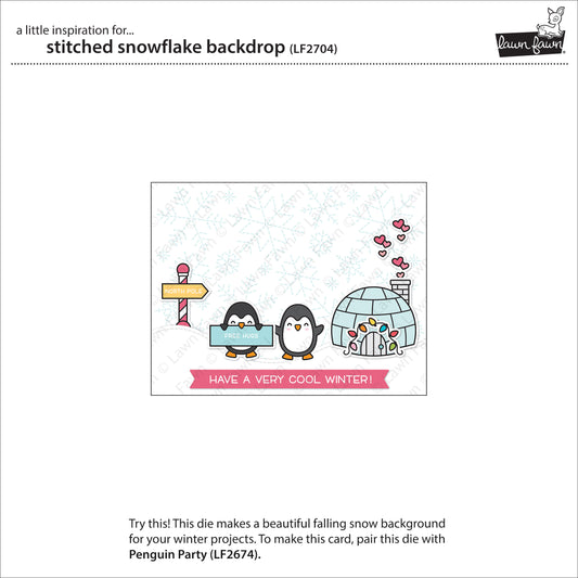Lawn Fawn - Stitched Snowflake Backdrop - Stand Alone Stanzen