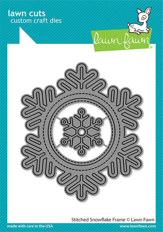 Lawn Fawn - Stitched Snowflake Frame - Stand Alone Stanze