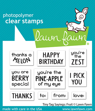 Lawn Fawn - tiny tags sayings: fruit - Clear Stamp 2x3