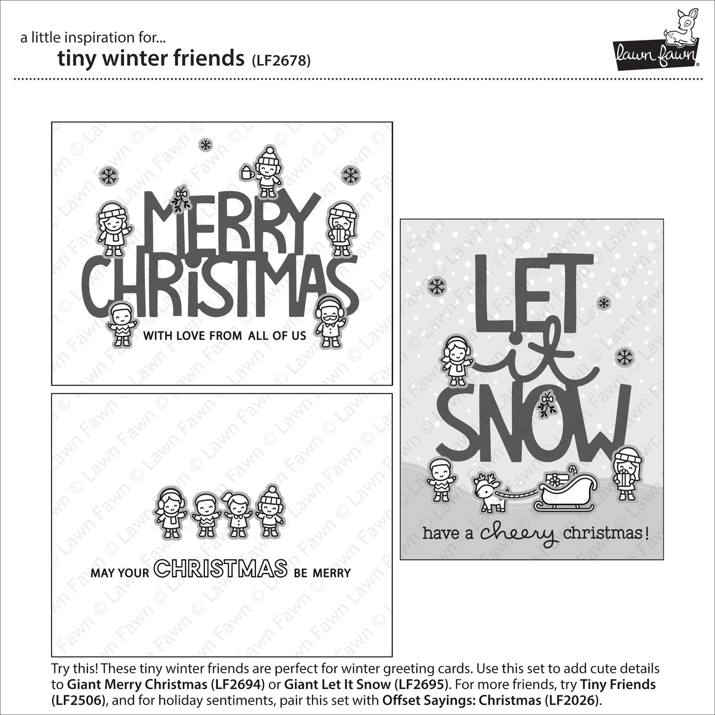 Lawn Fawn - Tiny Winter Friends - Clear Stamps 3x4