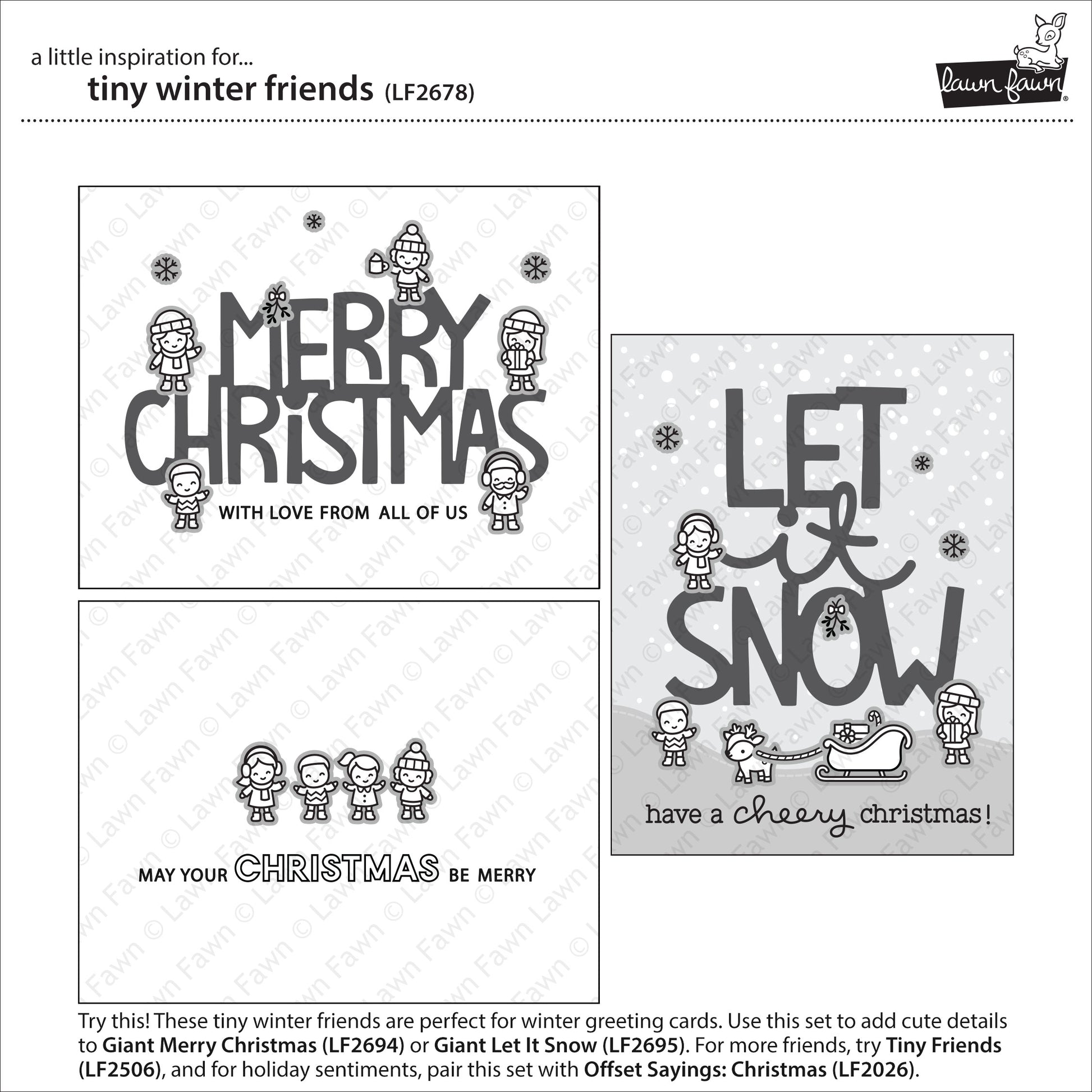 Lawn Fawn - Tiny Winter Friends - Clear Stamps 3x4