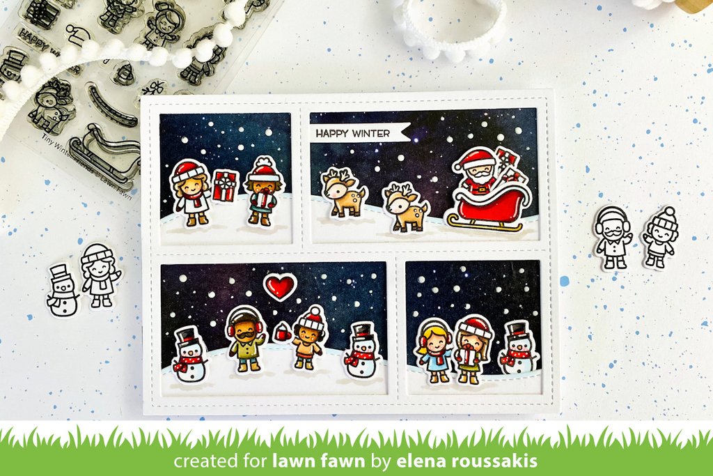 Lawn Fawn - Tiny Winter Friends - Clear Stamps 3x4