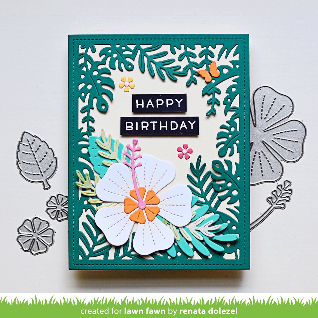 Lawn Fawn - Tropical Leaves Backdrop - Stand Alone Stanzen