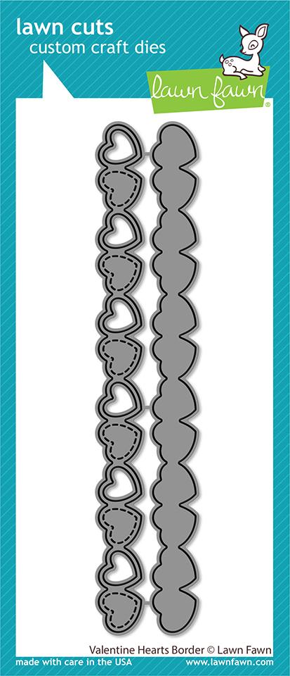 Lawn Fawn - Valentine Hearts Border - Stand Alone Stanzen