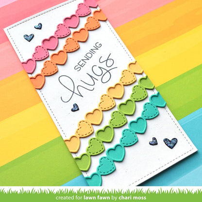 Lawn Fawn - Valentine Hearts Border - Stand Alone Stanzen