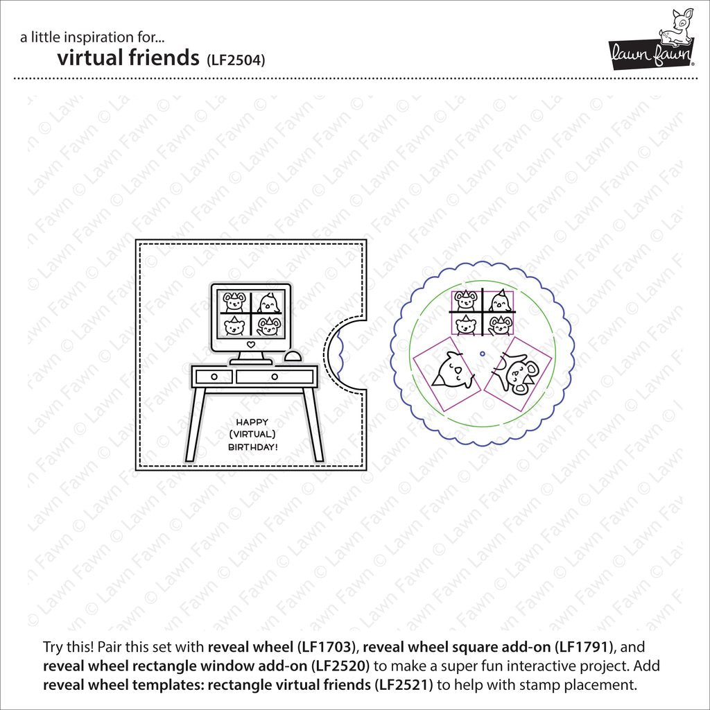 Lawn Fawn - Virtual Friends - Clear Stamp Set 4x6