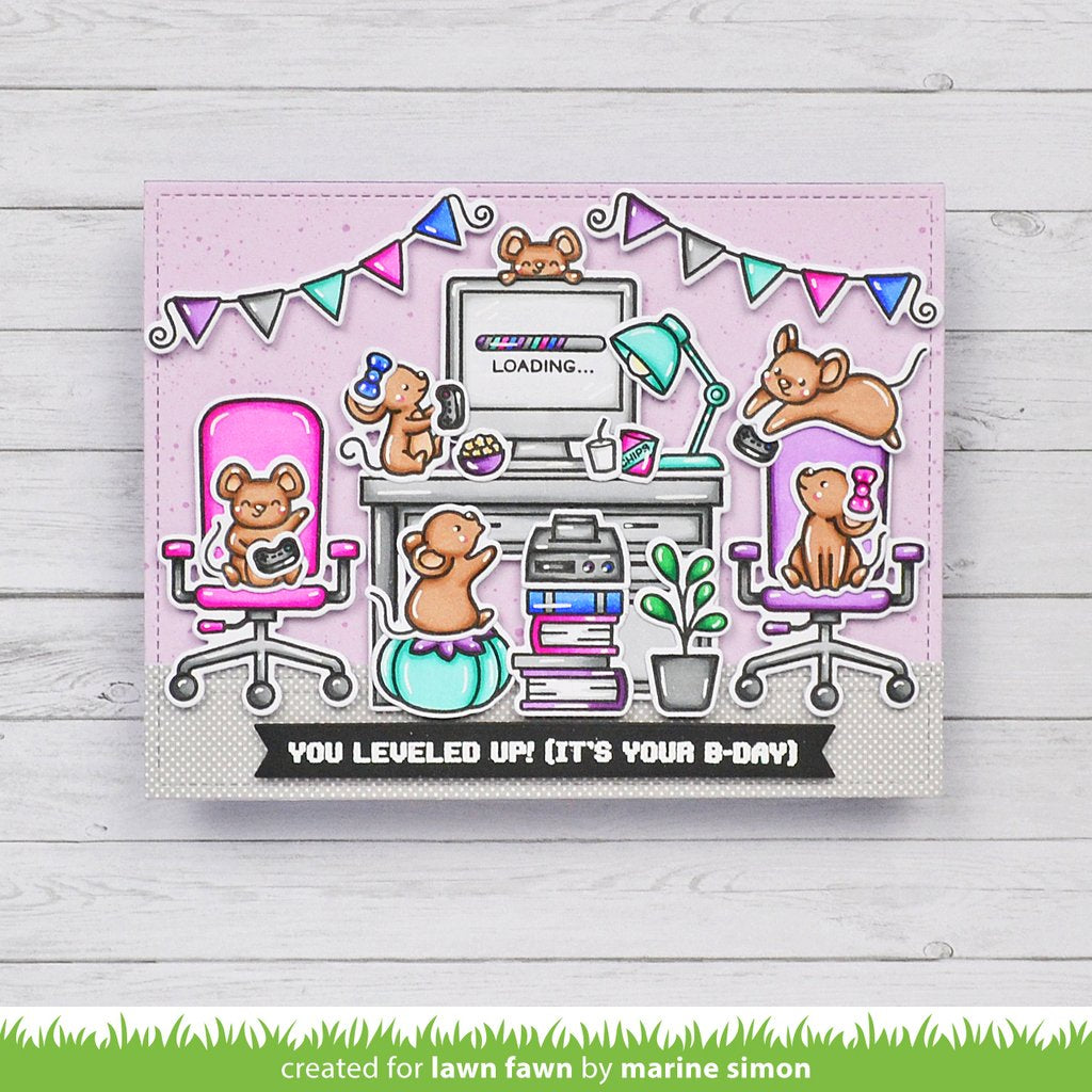 Lawn Fawn - Virtual Friends Add-On - Stempel Set 3x4