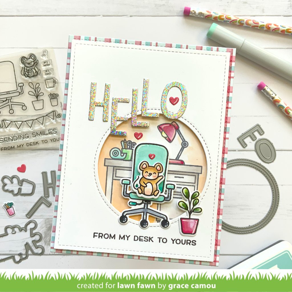 Lawn Fawn - Virtual Friends Add-On - Stempel Set 3x4