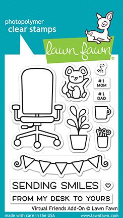 Lawn Fawn - Virtual Friends Add-On - Stempel Set 3x4