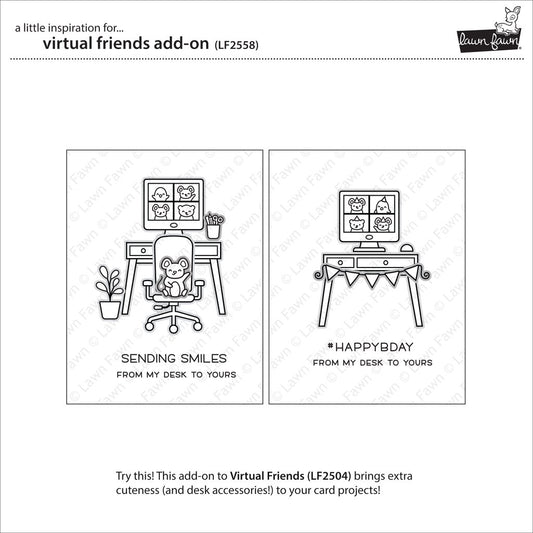 Lawn Fawn - Virtual Friends Add-On - Stempel Set 3x4