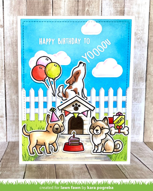 Lawn Fawn - Yappy birthday - Clear Stamp 4x6