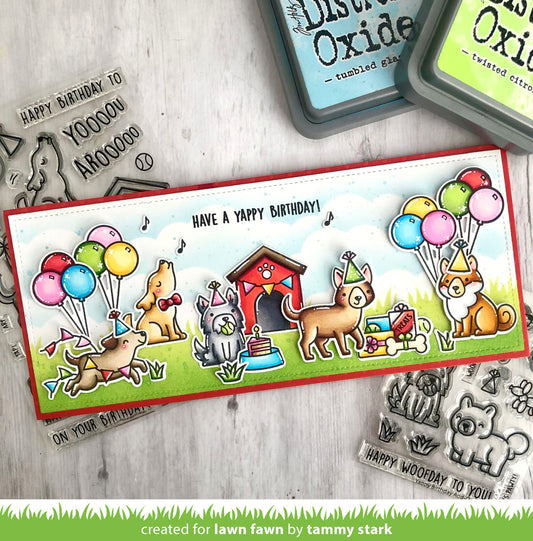 Lawn Fawn - Yappy birthday add-on - Clear Stamp 3x4