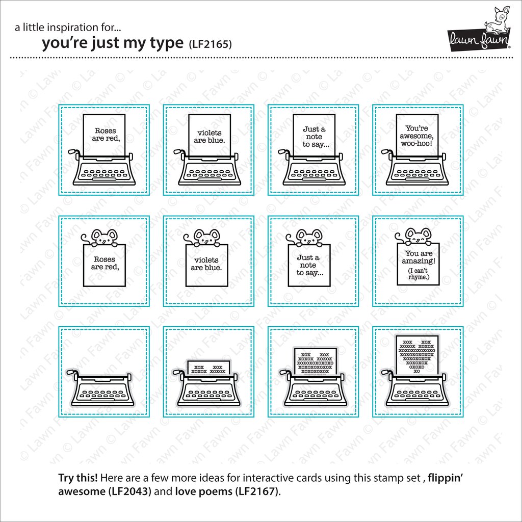 Lawn Fawn you're just my type Clear Stamp 4x6