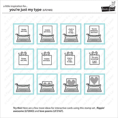 Lawn Fawn you're just my type Clear Stamp 4x6