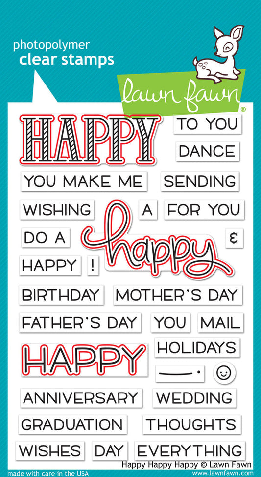 Lawn Fawn - Happy happy happy Lawn Cuts - Stanzschablonen