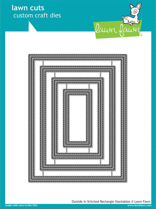 Lawn Fawn - Outside In Stitched Rectangle Stackables - Stanze