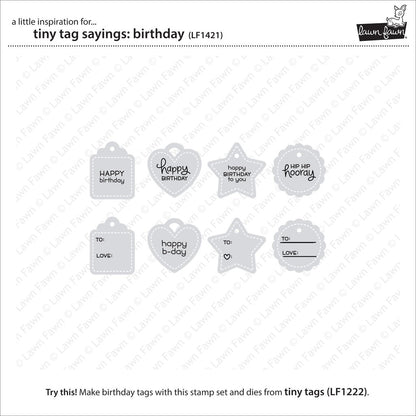 Lawn Fawn - Tiny Tag Sayings: Birthday - Clear Stamp 3x4