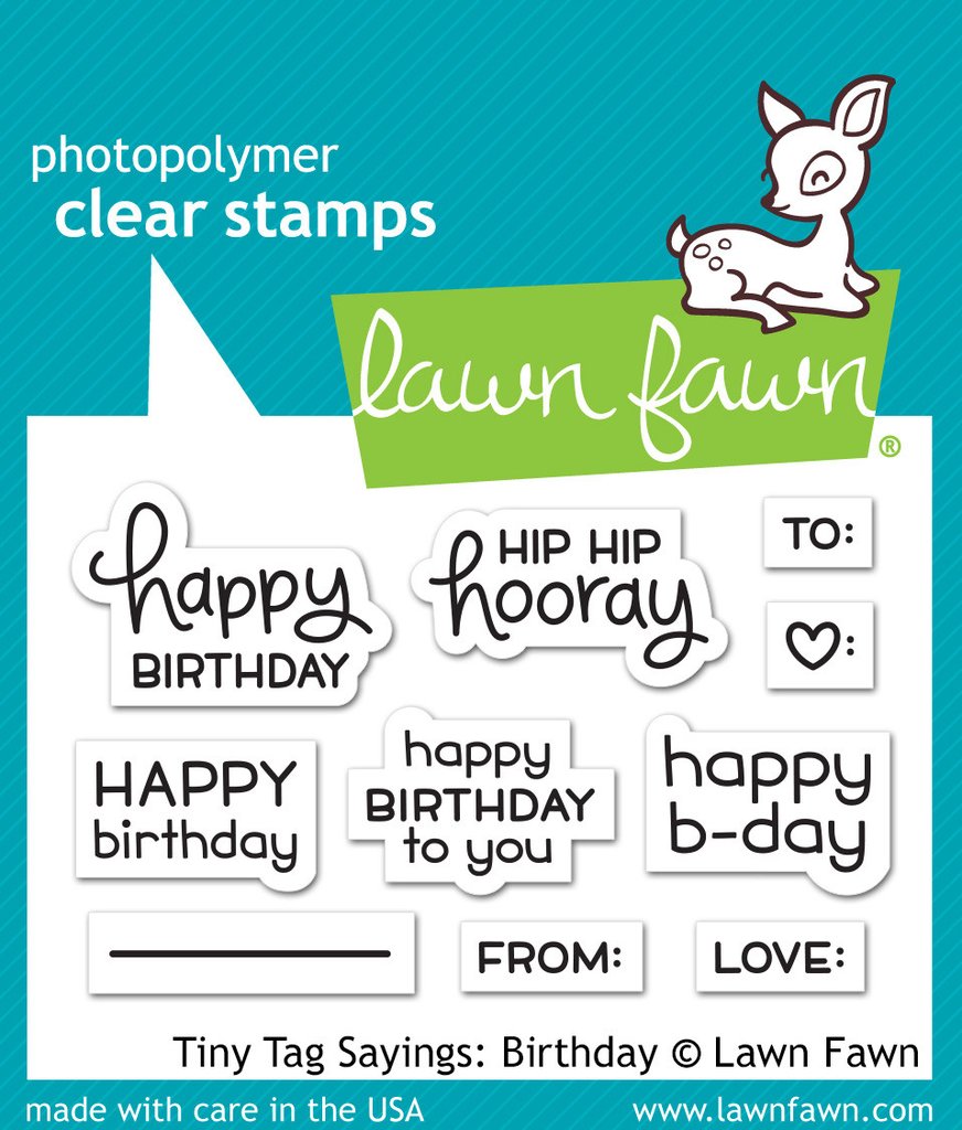 Lawn Fawn - Tiny Tag Sayings: Birthday - Clear Stamp 3x4