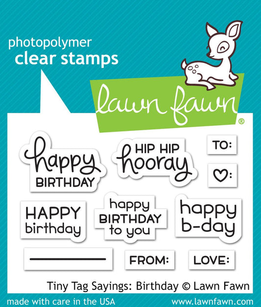 Lawn Fawn - Tiny Tag Sayings: Birthday - Clear Stamp 3x4